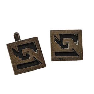 Vintage RBZ Made in Mexico Sterling Signed Aztec Cufflinks (A4413)